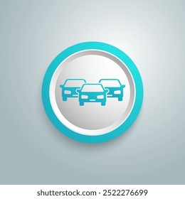 Icono de Vector de coches Botón azul