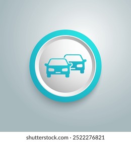 Icono de Vector de coches Botón azul