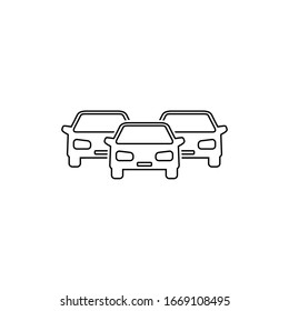 Cars vector line icon on white