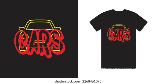 Cars Vector T-shirt With Typography  Tee