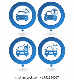 cars washing web icons rounded engine change oil service auto refueling car condition categories