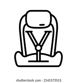 Carseat Icon. Line Art Style Design Isolated On White Background