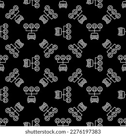 Carsharing or Car Sharing vector concept dark linear seamless pattern