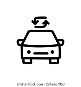 Carsharing, carpool doodle icon. Transport sharing. Vector illustration.
