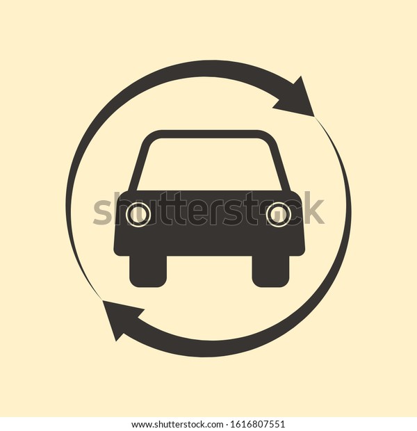 Carsharing Exchange Vehicle Service\
Logo Element, Driver Button, Transport Renting\
Vector Icon