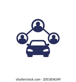 carsharing icon, people and a car