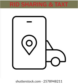 car-sharing Icon. Simple line art style icons pack. Car and rent simple minimal thin icons. Related car rent, repair, transport, and travel. Editable stroke. illustration. Vector icons.eps 10