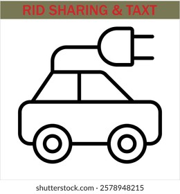 car-sharing Icon. Simple line art style icons pack. Car and rent simple minimal thin icons. Related car rent, repair, transport, and travel. Editable stroke. illustration. Vector icons.eps 10