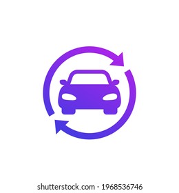 Carsharing, Rental Service Logo, Icon With A Car