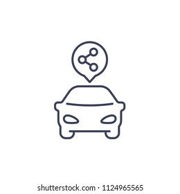 Carsharing Service Icon, Line Vector