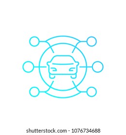 carsharing service icon, linear with gradient