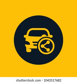 carsharing service icon, vector sign