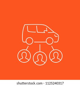carsharing service vector, mono line style icon