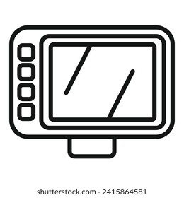 Carsharing Taxximeter Symbol Umriss-Vektorgrafik. Verkehrs-Gesichtspflege-App. Öffentlicher Dienst