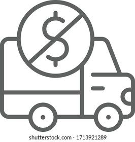 camión,compras,icono de dinero ilustración vectorial plana