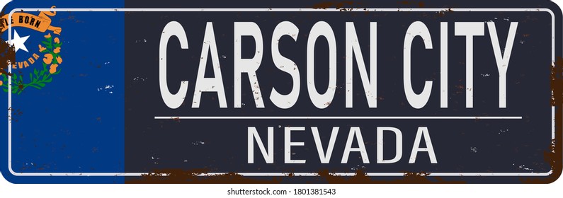 Carson City blue road sign isolated on white background svg