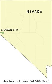 Carson City location on Nevada state map