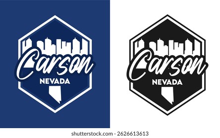 carson city nevada with building silhouette