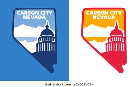 carson city nevada with building silhouette