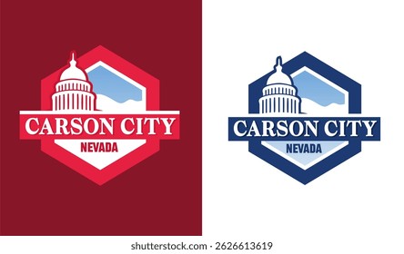 carson city nevada with building silhouette