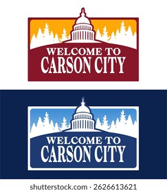 carson city nevada with building silhouette