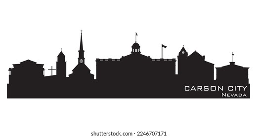 Carson City Nevada city skyline Detailed vector silhouette