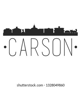 Carson City Nevada. City Skyline. Silhouette City. Design Vector. Famous Monuments.