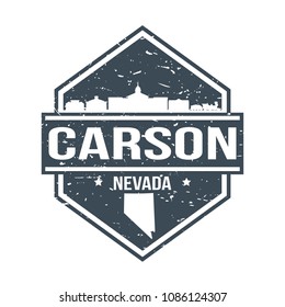 Carson City Nevada Travel Stamp Icon Skyline City Design Tourism Seal Passport Vector.