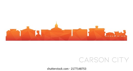 Carson City, NV, USA Low Poly Skyline Clip Art City Design. Geometric Polygon Graphic Horizon Icon. Vector Illustration Symbol.