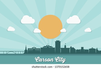 Carson City skyline - Nevada, United States of America, USA - vector illustration