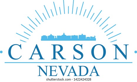 Carson Nevada. Banner Design. City Skyline. Silhouette Vector. Famous Monuments.