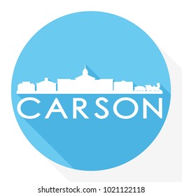 Carson Nevada USA Flat Icon Skyline Silhouette Design City Vector Art.