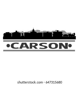 Carson Skyline Silhouette Stamp City Design Vector Art