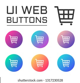 cart account ui web button. ui elements. cart vector icons on trendy gradients for web, mobile and user interface design