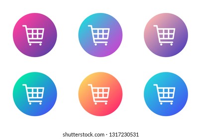 cart account ui web button. ui elements. cart vector icons on trendy gradients for web, mobile and user interface design