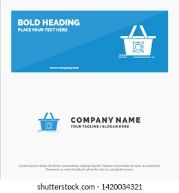 Cart, Add To Cart, Basket, Shopping SOlid Icon Website Banner and Business Logo Template