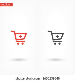 Icono de Carro Agregar al carro. Vector EPS 10. Carro de compras Lorem Ipsum Flat Design. Agregar. descargue. Compra. Vector EPS 10. Diseño plano. El trabajo se realiza para su uso.