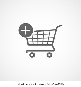 Cart Add Plus Flat Icon On White Background 
