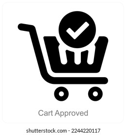 Cart Approved and cart icon concept