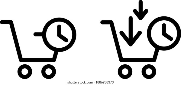 Cart With Arrows symbolising Procurement,  vector icon,