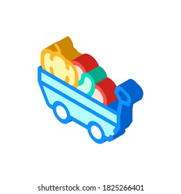 cart with autumn vegetables isometric icon vector. cart with autumn vegetables sign. isolated symbol illustration