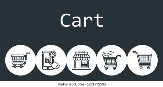 cart background concept with cart icons. Icons related online shopping, shop, carts, shopping cart, trolley
