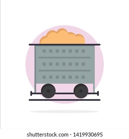 Cart, Barrow, Construction, Wheel Abstract Circle Background Flat color Icon