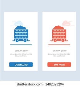 Cart, Barrow, Construction, Wheel  Blue and Red Download and Buy Now web Widget Card Template