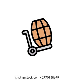 Cart, beer, barrel icon. Simple color with outline vector elements of international beer day icons for ui and ux, website or mobile application