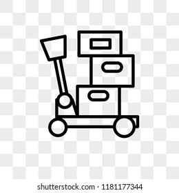 Cart with Boxes vector icon isolated on transparent background, Cart with Boxes logo concept