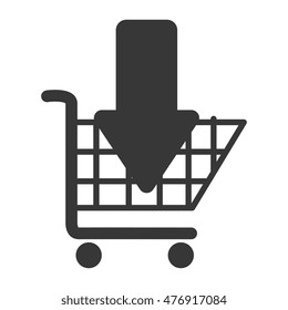 cart buy arrow down market isolated