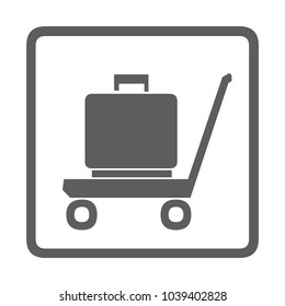 Cart with case icon isolated on background. Modern flat pictogram, business, marketing, internet concept. Trendy Simple vector symbol for web site design or button to mobile app. Logo illustration