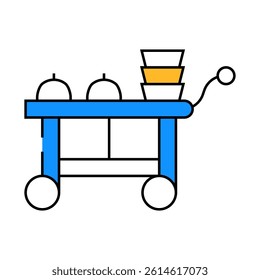 cart catering service line icon vector. cart catering service sign. isolated symbol illustration
