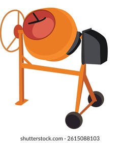 Cart cement mixer.Concrete machine. Work tool